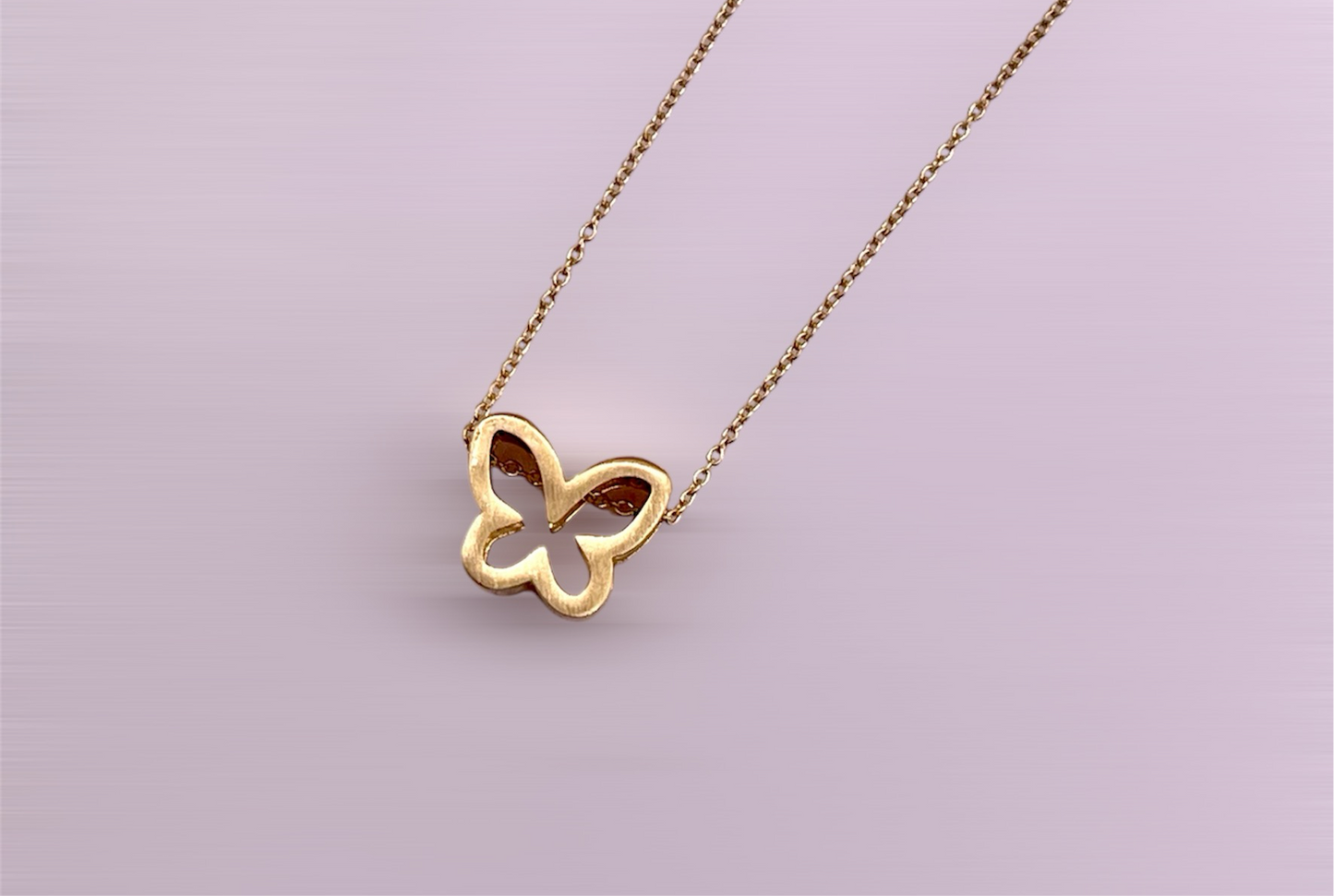 18K solid gold 3D Butterfly Pendant