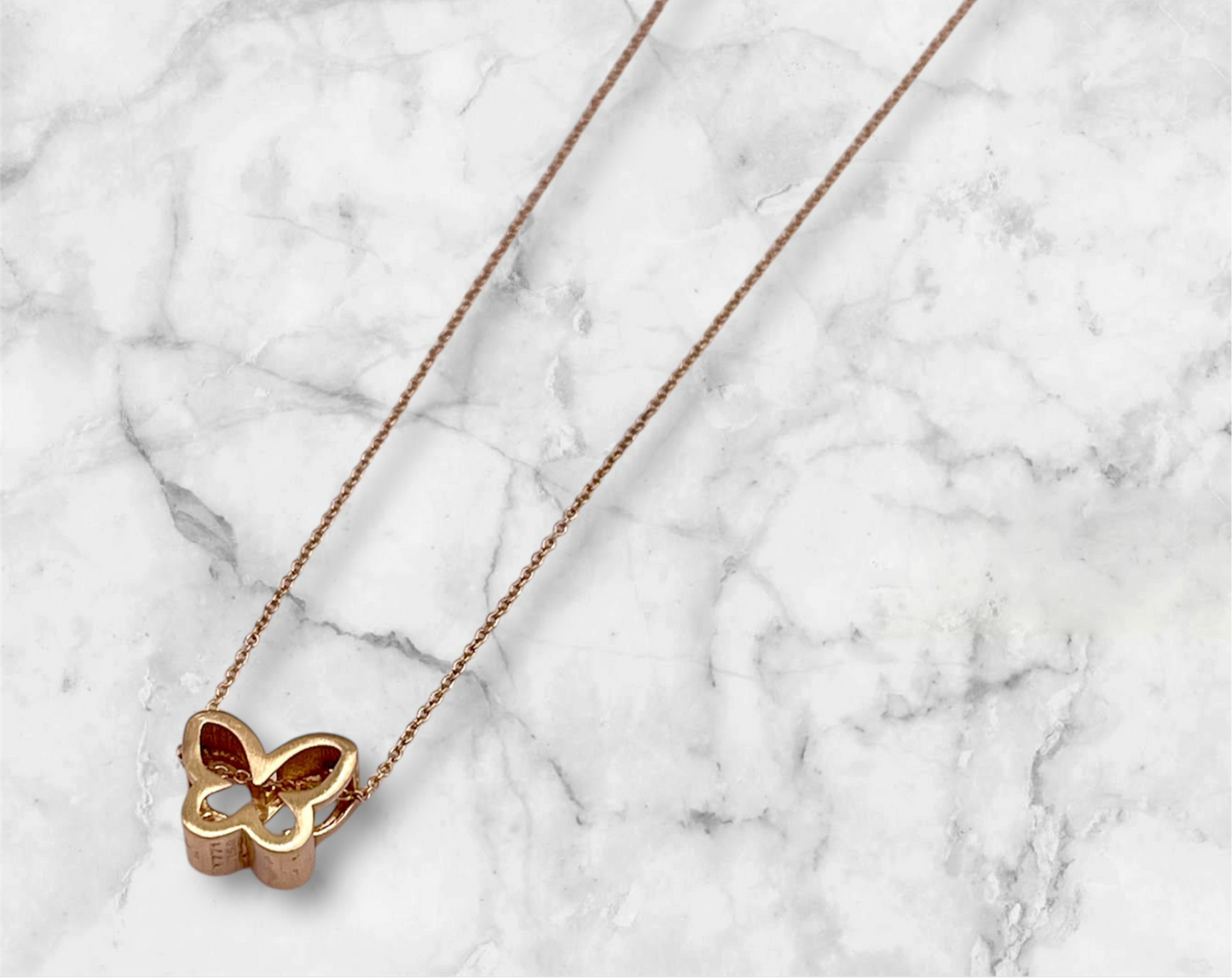 18K solid gold 3D Butterfly Pendant